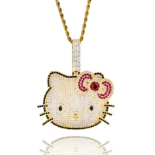 Load image into Gallery viewer, Iced Out Lip Hello Kitty Chain Necklace