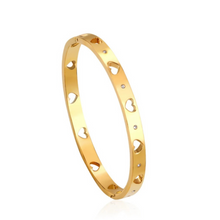 Load image into Gallery viewer, Gold Heart Bangle