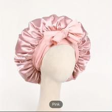 Load image into Gallery viewer, LUXE Pink Satin Bonnet