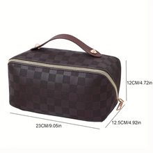 Load image into Gallery viewer, LUXE Checkered Makeup Bag