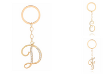 Load image into Gallery viewer, Initial Rhinestone Key Chain