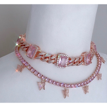 Load image into Gallery viewer, Luxury Pink Diamond Cubic Zirconia Necklace