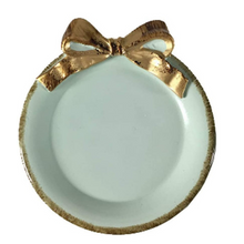 Load image into Gallery viewer, CUTE GOLD BOW CERAMIC Round TRAY
