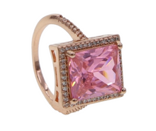 Load image into Gallery viewer, LUXE Pink Big Diamond Cubic Zirconia Ring