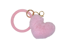 Load image into Gallery viewer, Pink Bracelet Ring Heart Keychain