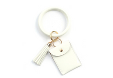 Load image into Gallery viewer, Leather Bracelet Ring Keychain with Coin Wallet