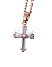 Load image into Gallery viewer, Crystal Cross Pendant Necklace
