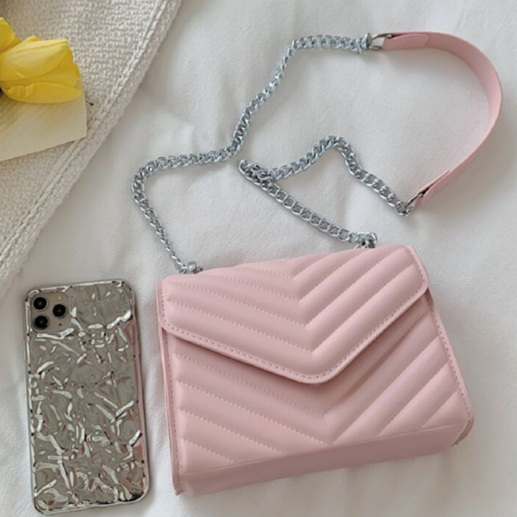 Mini Chevron Chain Flap Square Bag