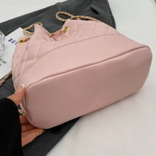 Load image into Gallery viewer, Soft Pink and Gold Diamond Lattice Chains Bucket Bag Pack
