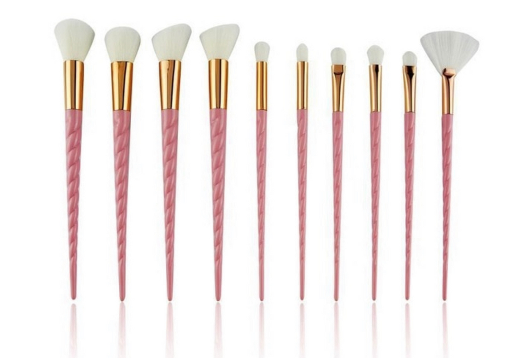 Pink 10pc Unicorn Makeup Brush