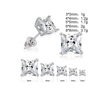 Load image into Gallery viewer, Square 925 Sterling Sliver Earrings
