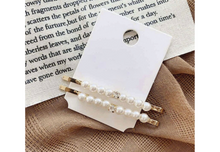Load image into Gallery viewer, 2pc Pearl Hair Clips
