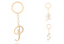 Load image into Gallery viewer, Initial Rhinestone Key Chain

