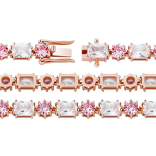 Load image into Gallery viewer, Pink and White Rose Gold Diamond Bracelet
