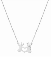 Load image into Gallery viewer, Cute Heart Hand Necklace
